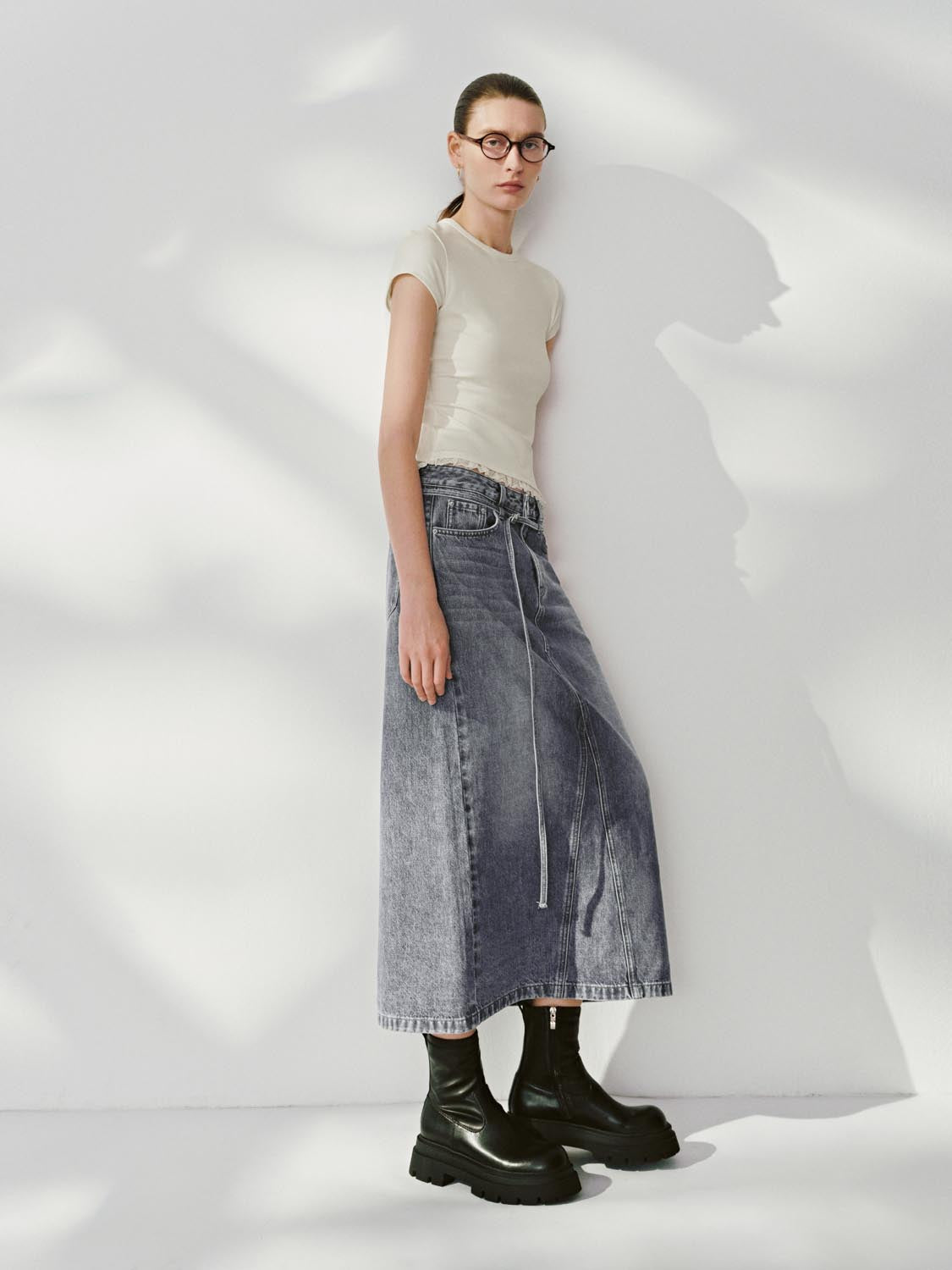 Denim Midi Skirts