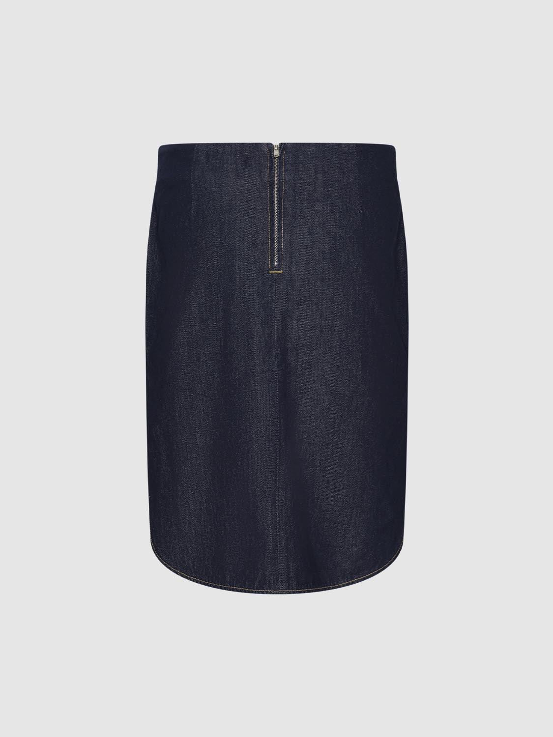 Patch Pocket Denim Midi Skirts