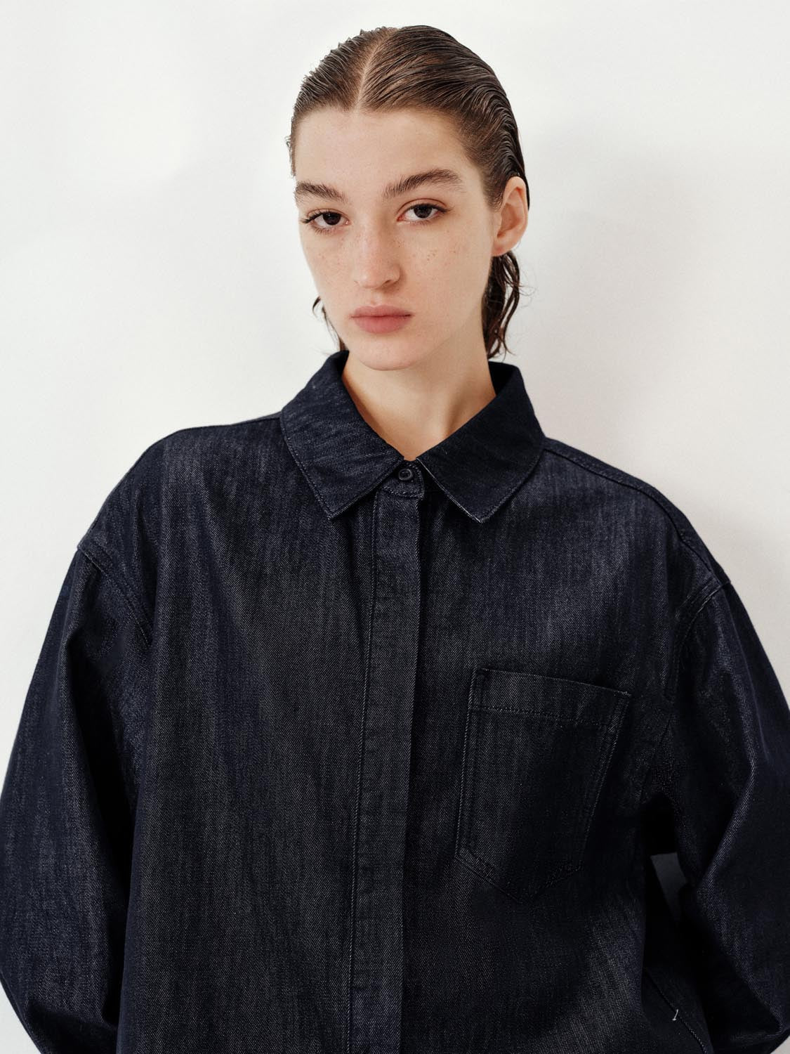 Patch Pocket Button Up Denim Shirts