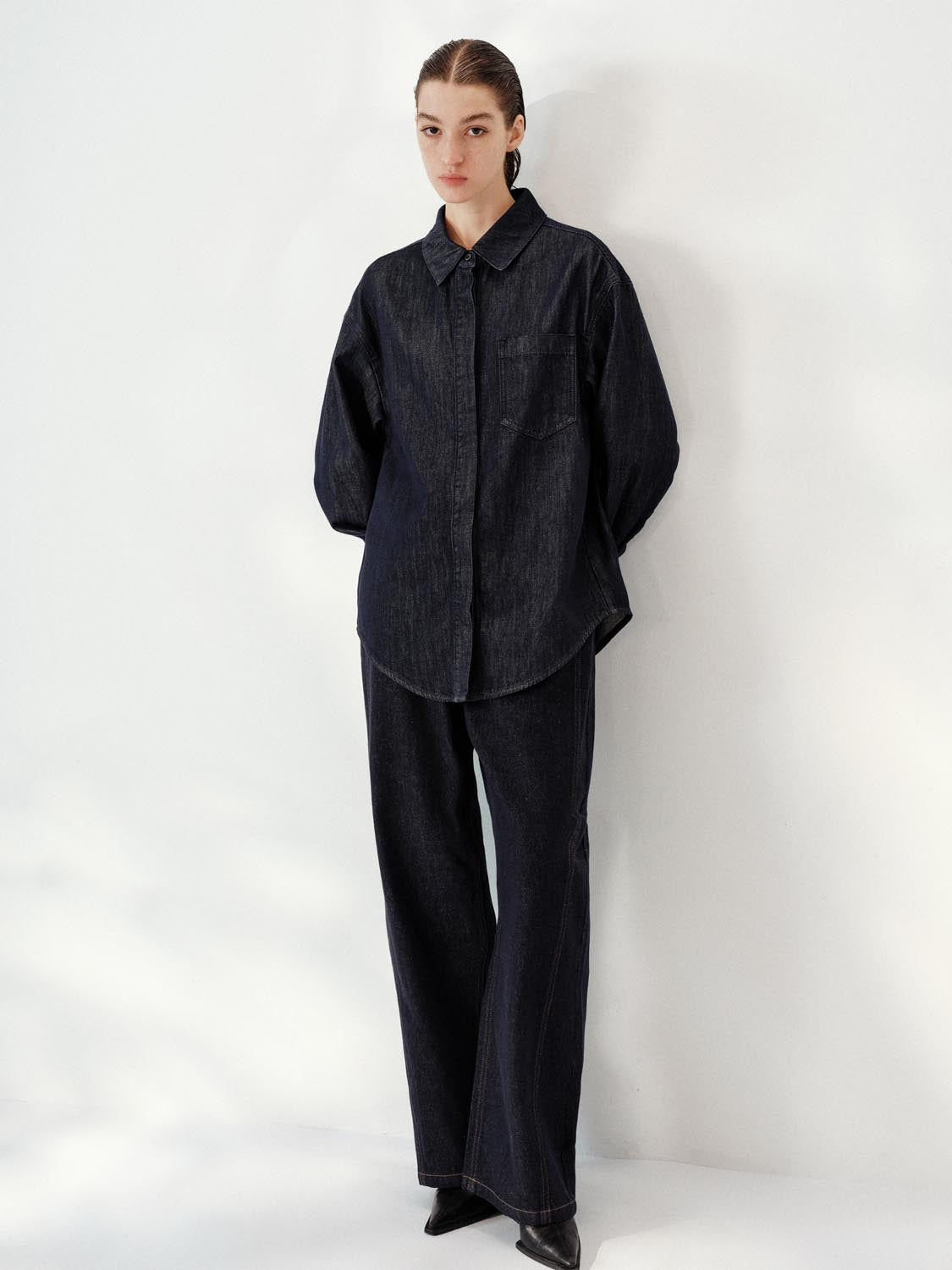 Patch Pocket Button Up Denim Shirts