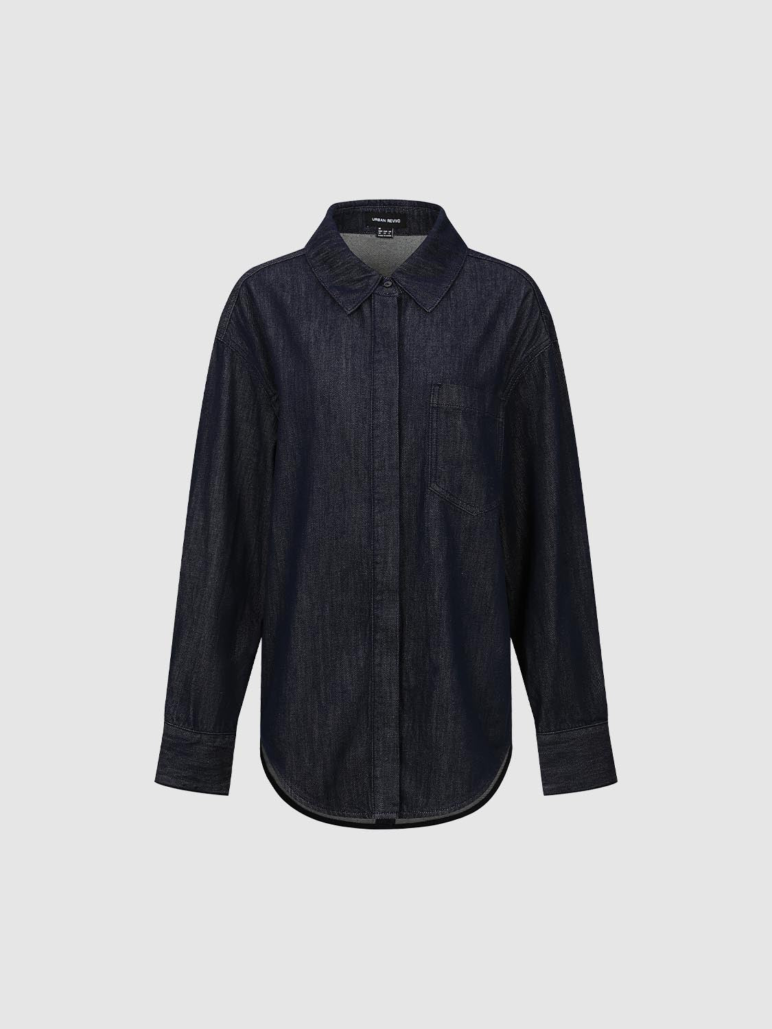 Patch Pocket Button Up Denim Shirts