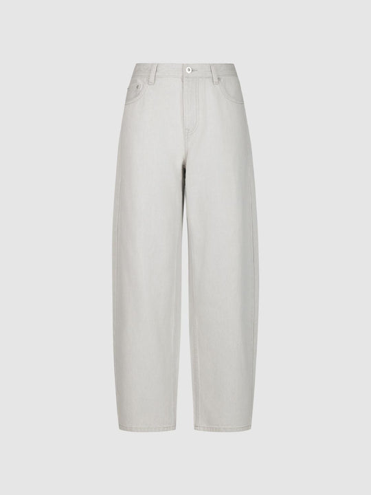 Cotton High-waisted Wide-leg Jeans