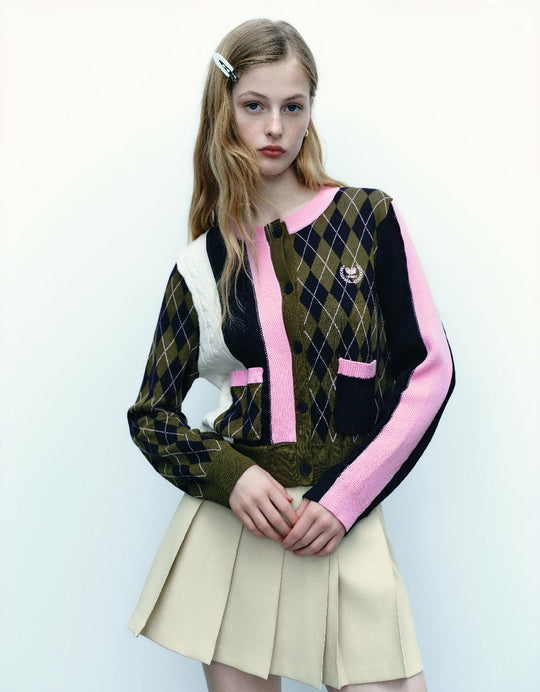 Crew Neck Knitted Cardigan