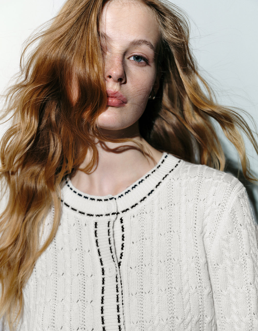 Crew Neck Knitted Cardigan