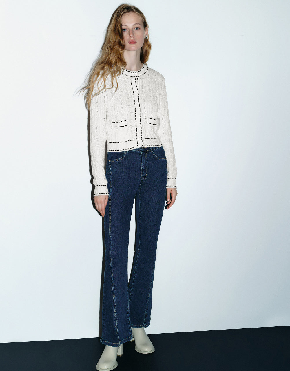 Crew Neck Knitted Cardigan