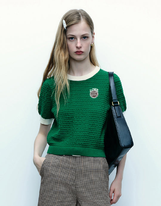 Crew Neck Knitted T-Shirt