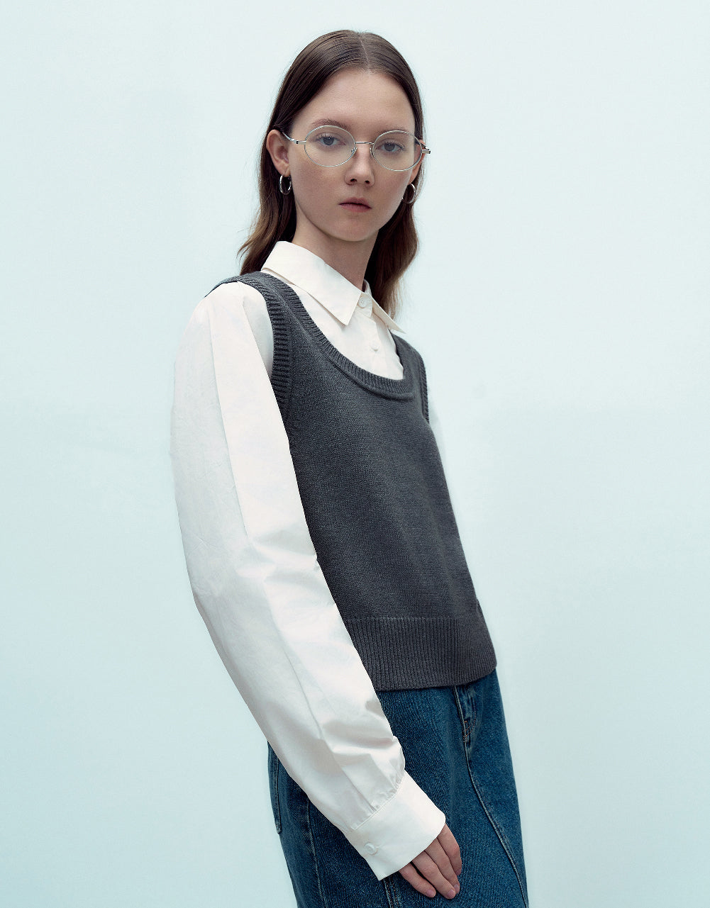 2 In 1 Crew Neck Knitted T-Shirt