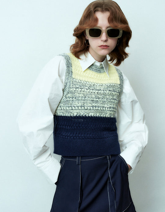 Crew Neck Knitted Tank Top