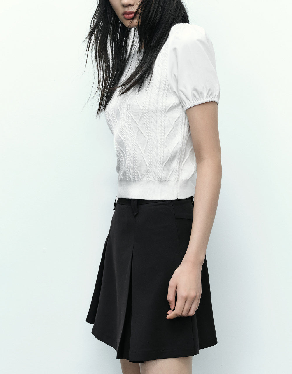 Striped Crew Neck Knitted T-Shirt