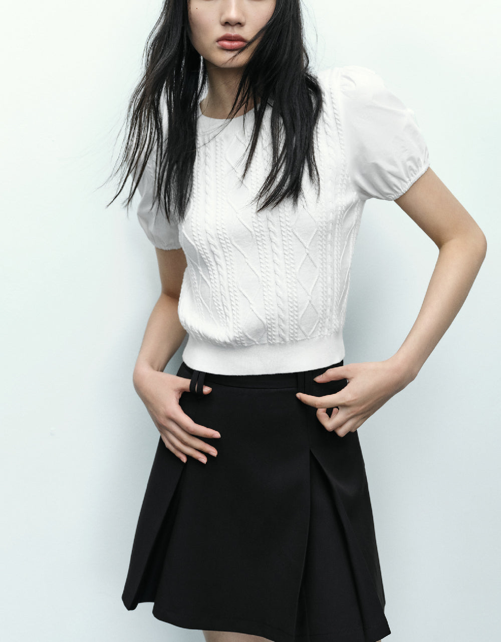 Striped Crew Neck Knitted T-Shirt