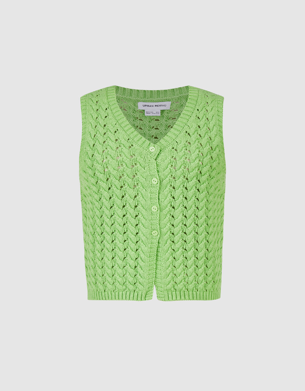 Button Up Cable Knitted Vest