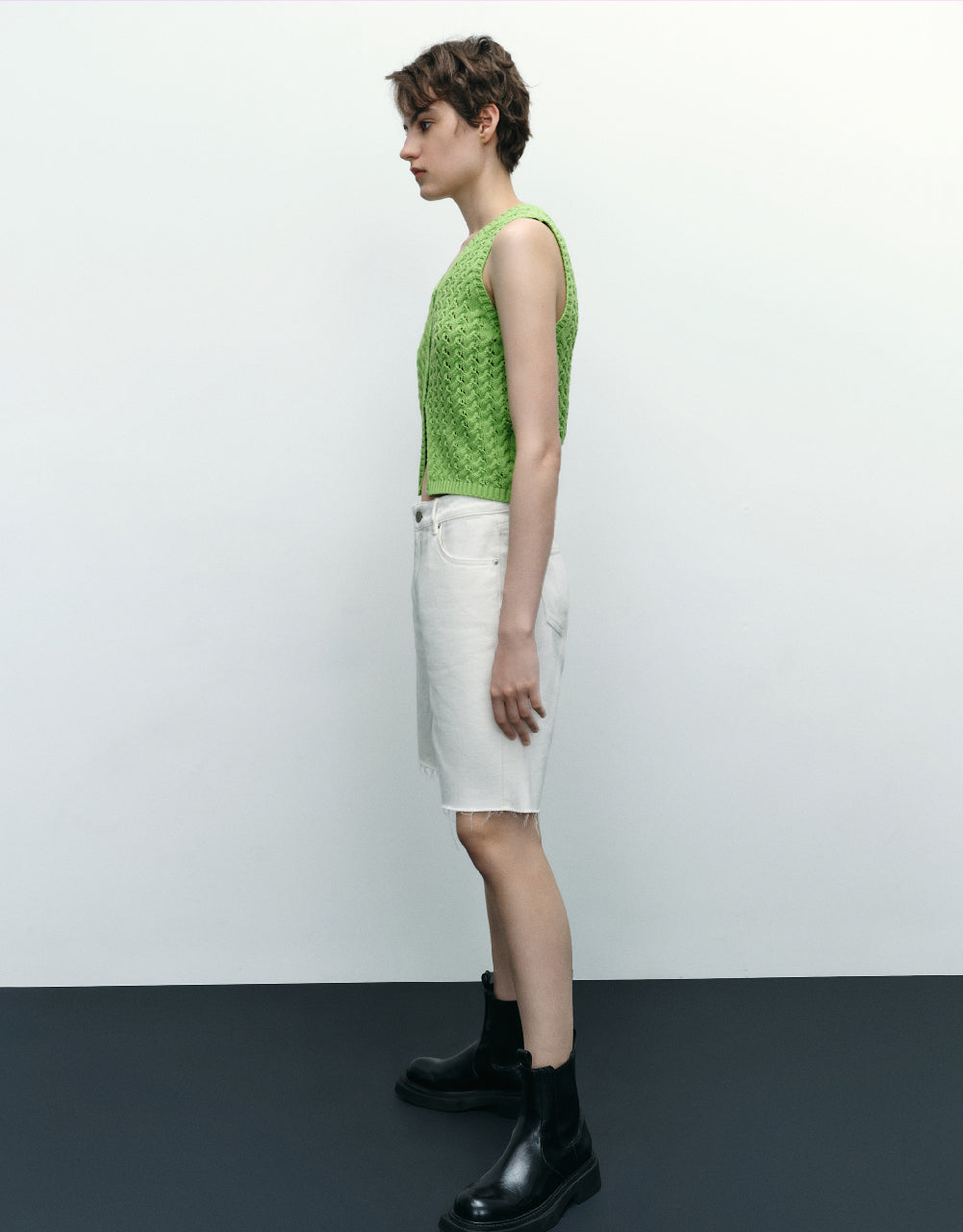 Button Up Cable Knitted Vest