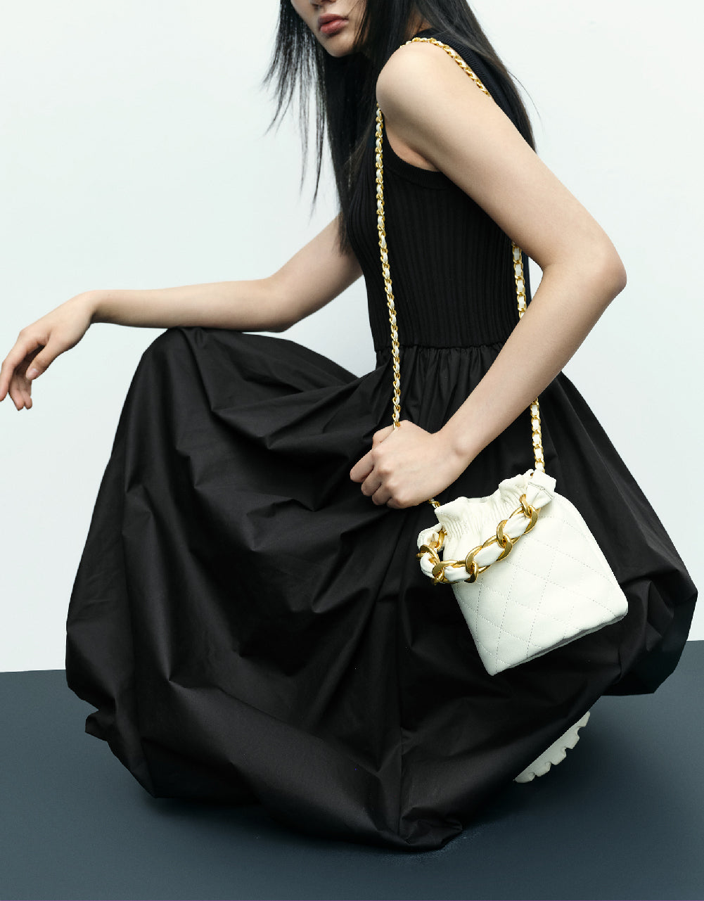 Sleeveless  Two-Toned Knitted Dress