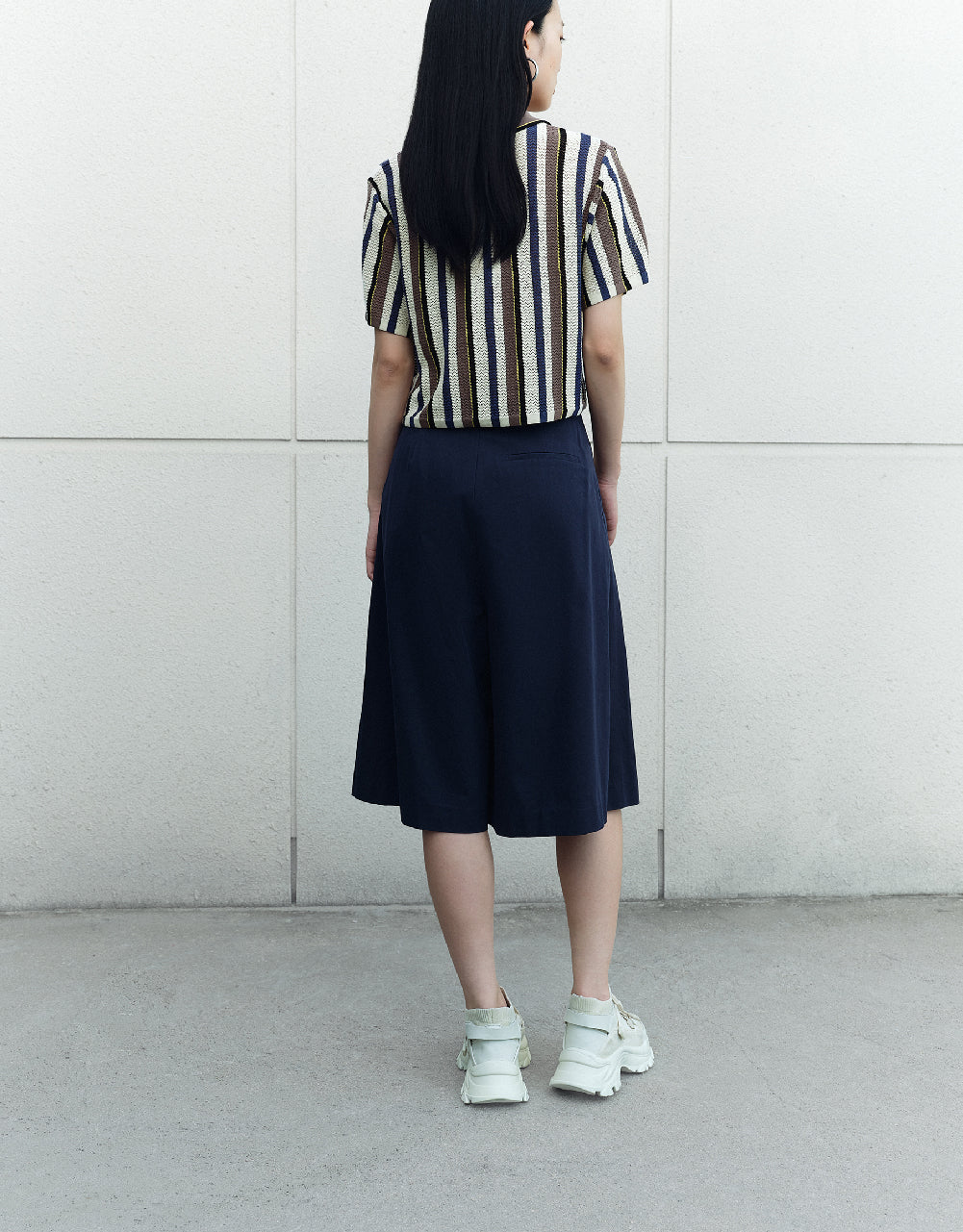 Striped Knitted Polo T-Shirt