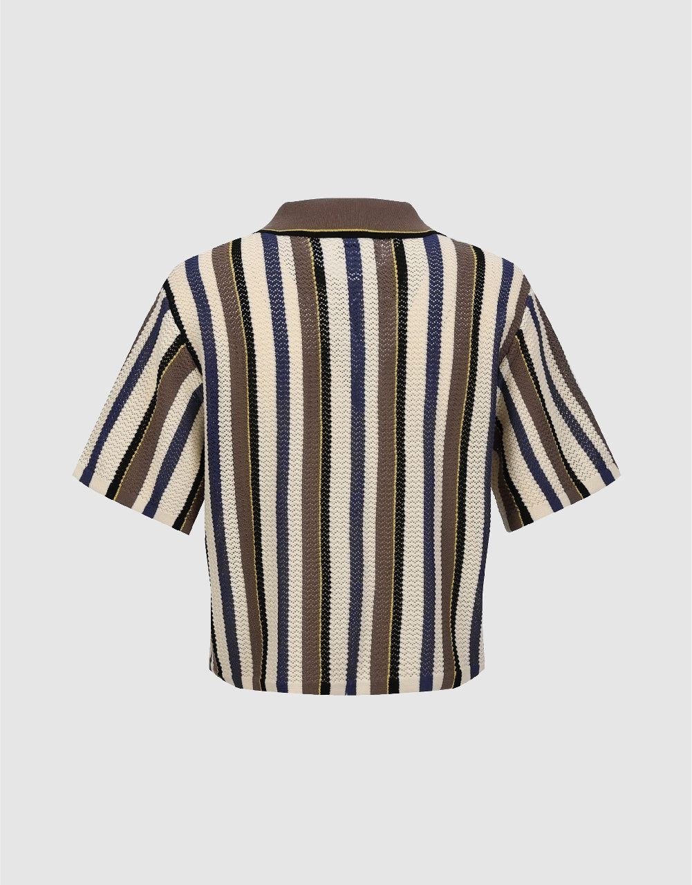 Striped Knitted Polo T-Shirt