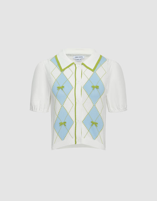 Bow Décor Knitted Cardigan