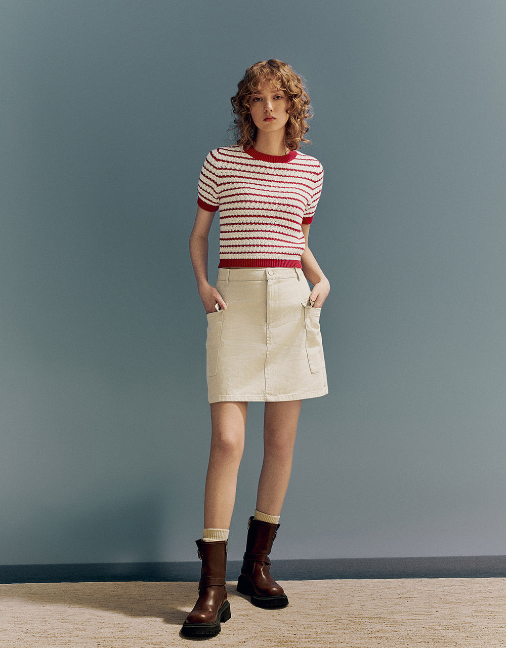 Crew Neck Knitted T-Shirt