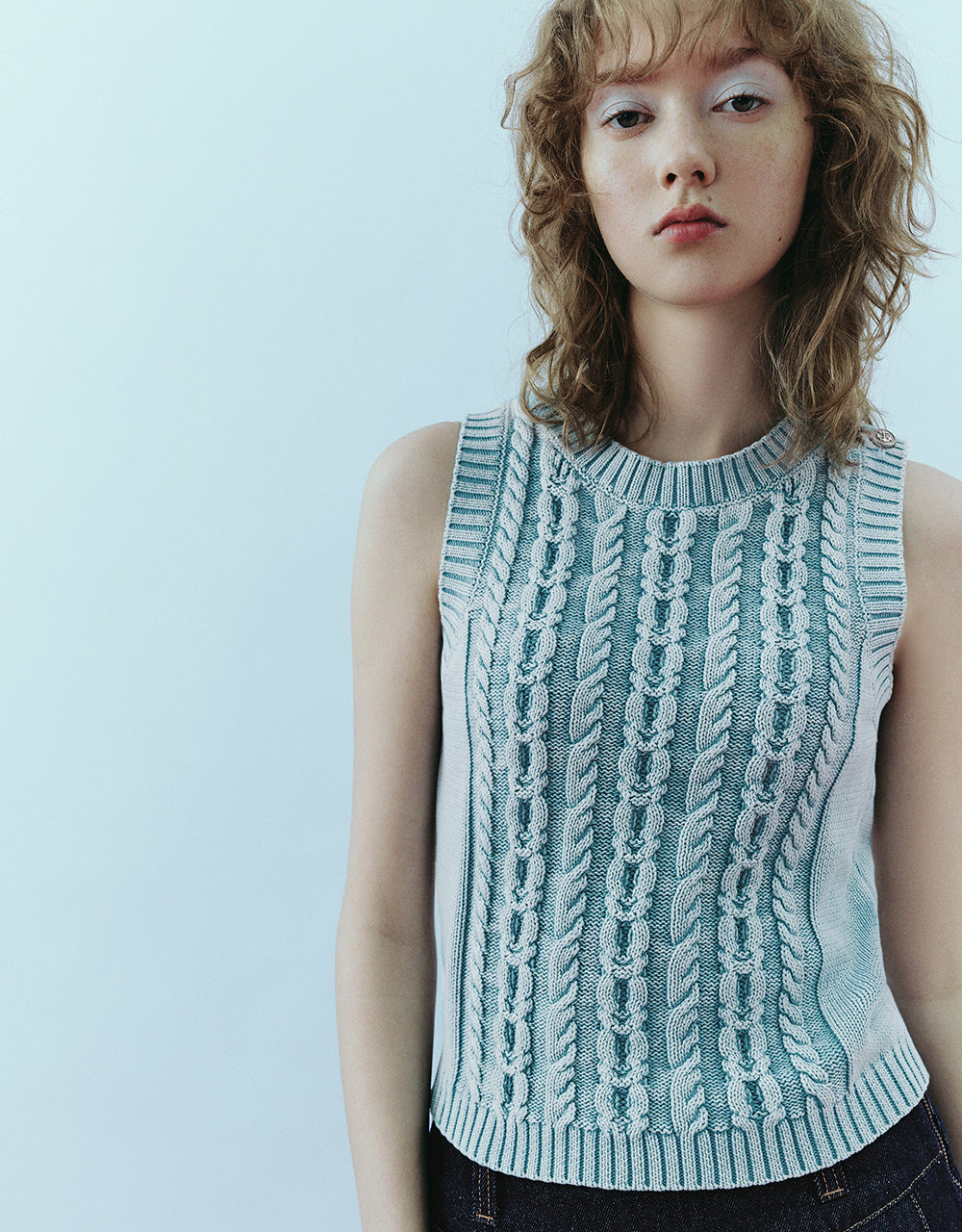 Crew Neck Knitted Tank Top
