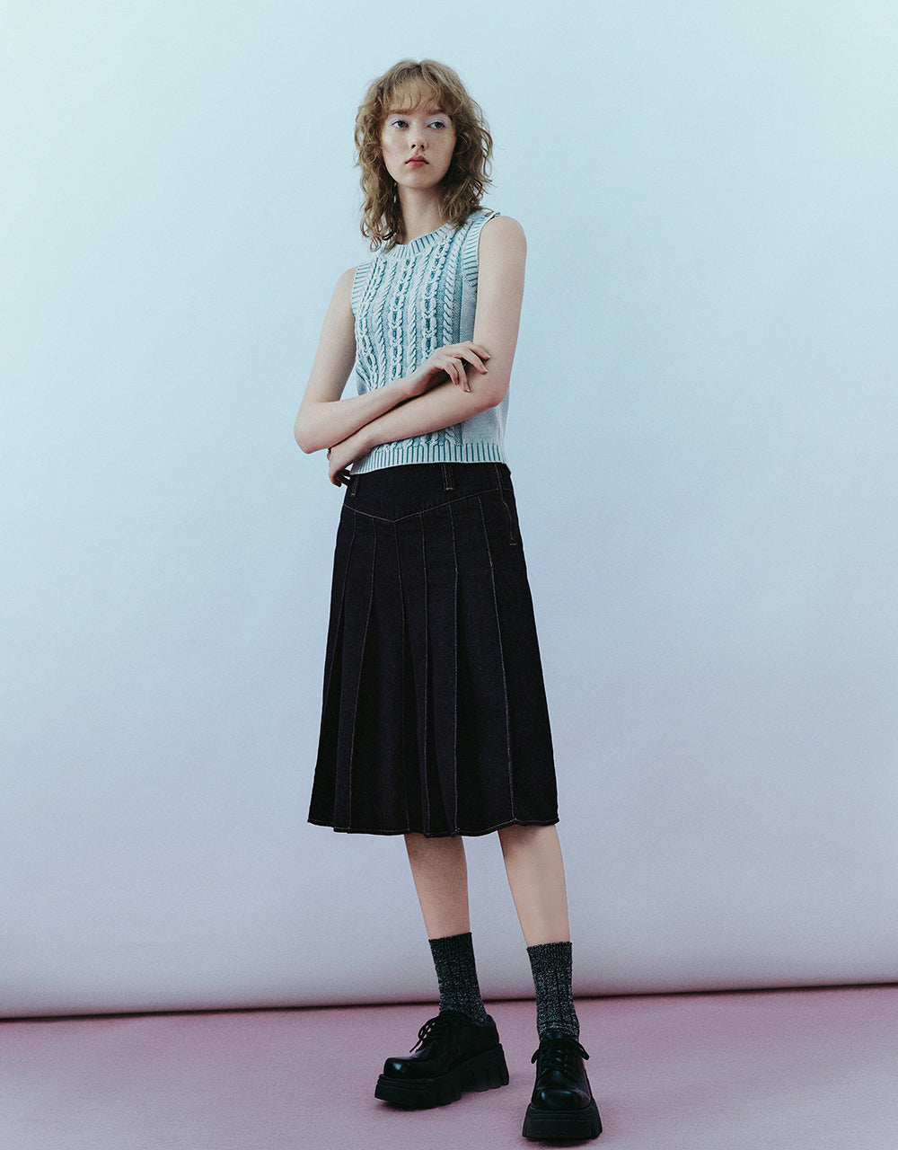 Crew Neck Knitted Tank Top