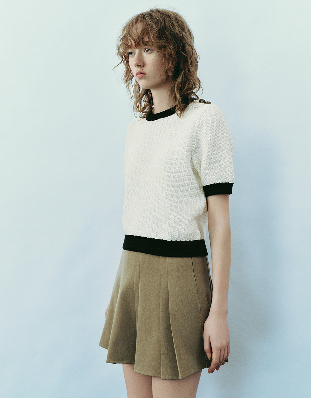 Crew Neck Knitted T-Shirt