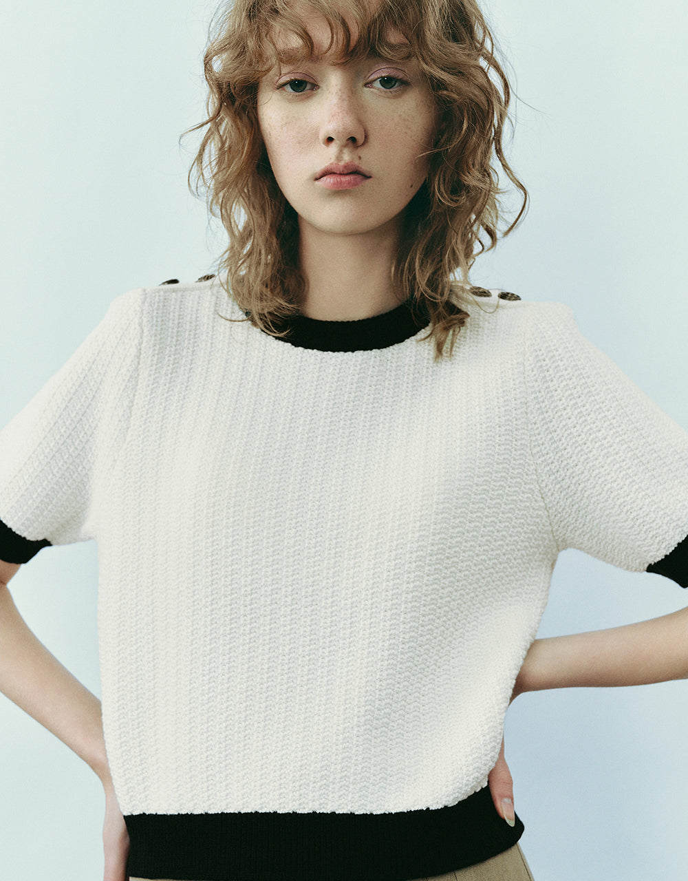 Crew Neck Knitted T-Shirt