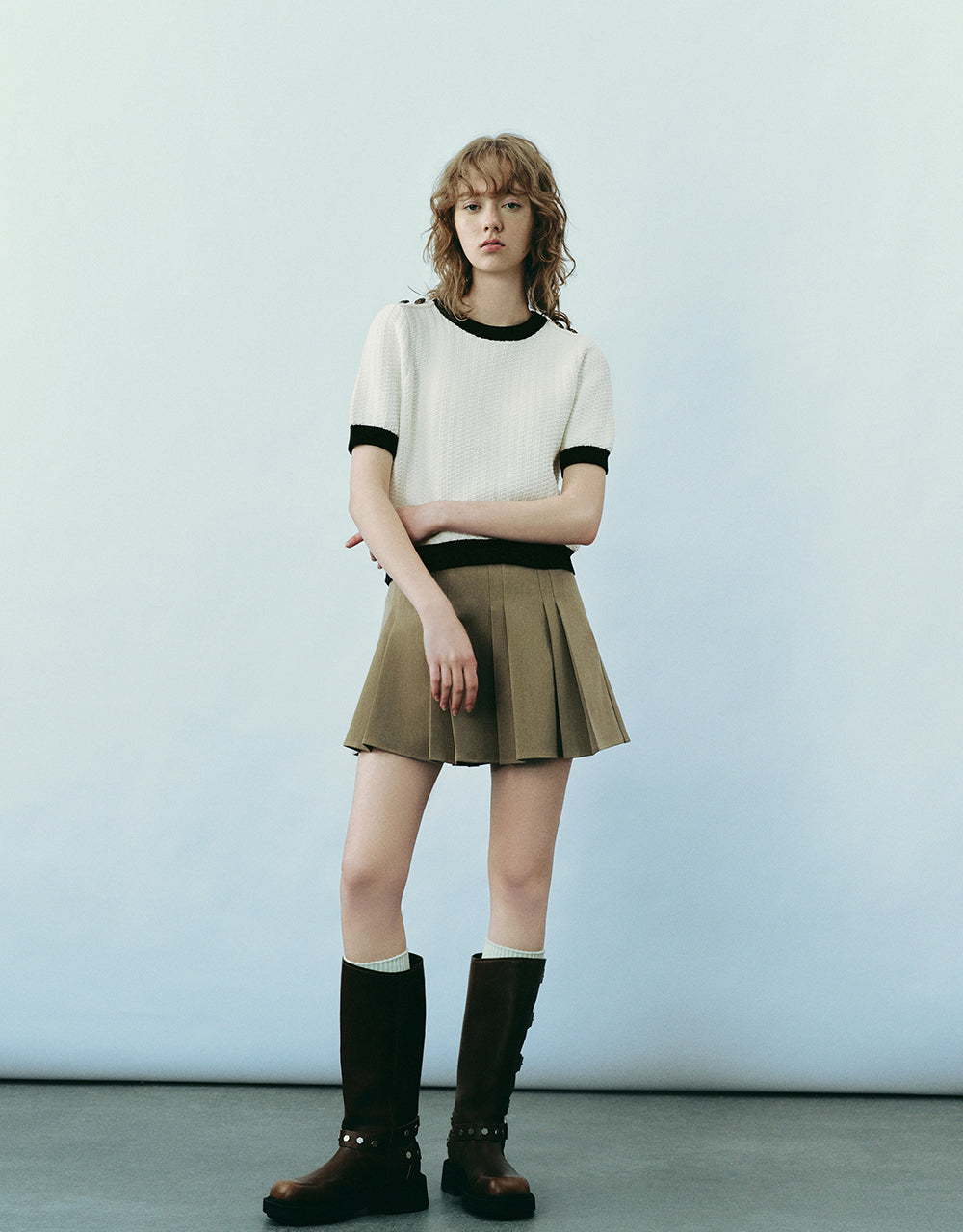 Crew Neck Knitted T-Shirt