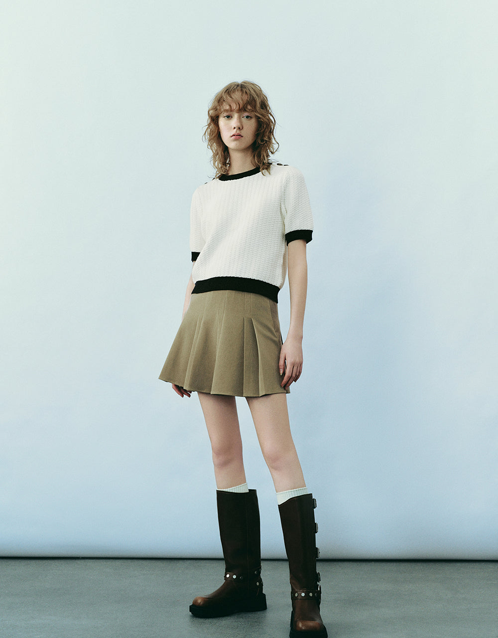 Crew Neck Knitted T-Shirt