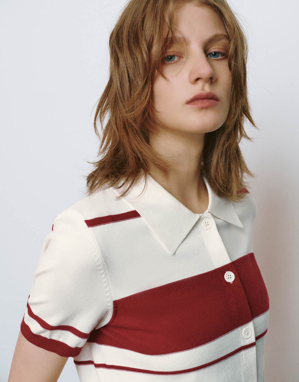 Two Toned Knitted Polo T-Shirt