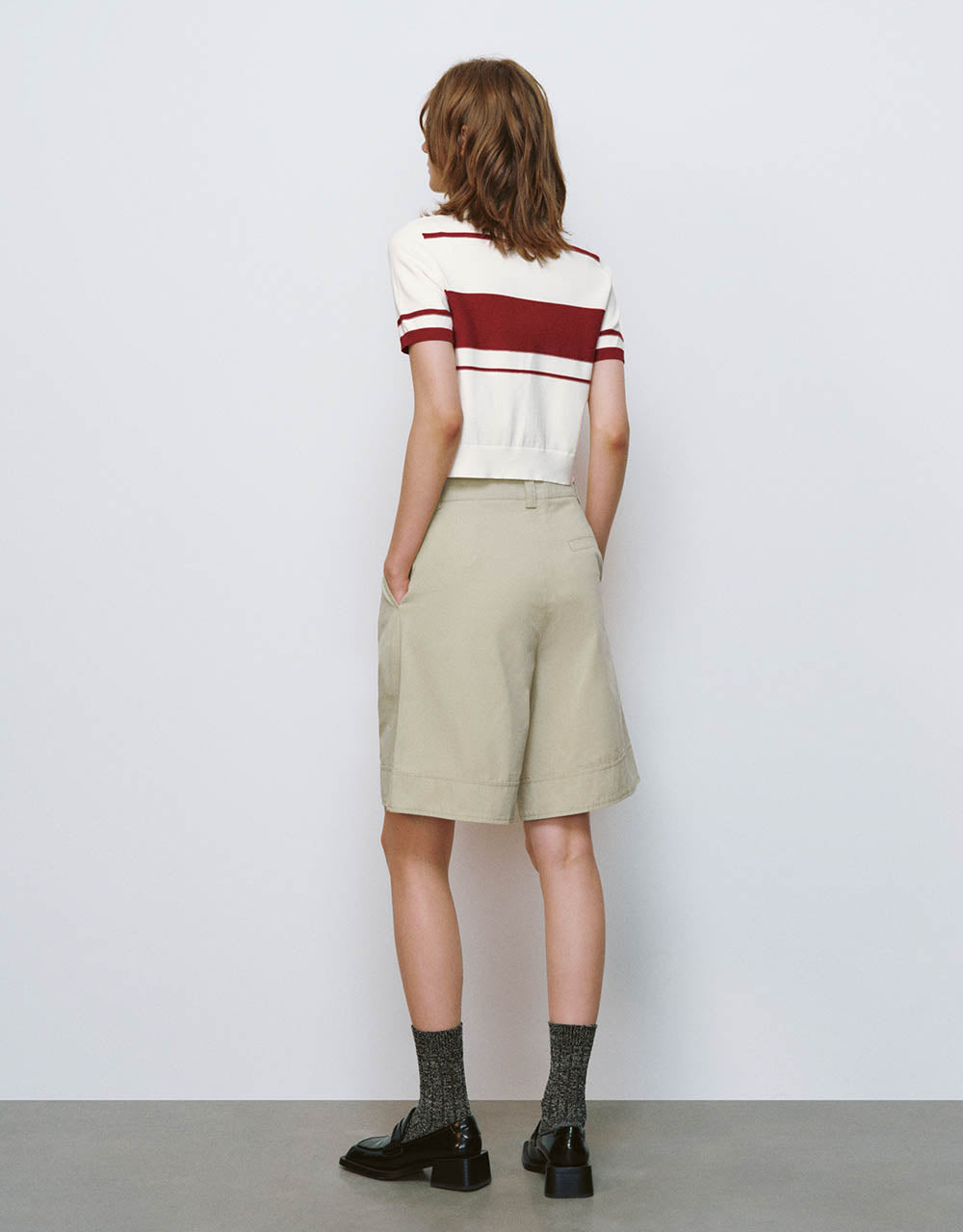 Two Toned Knitted Polo T-Shirt