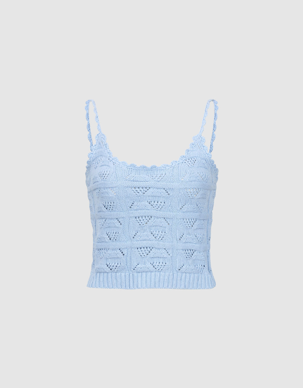 Crochet U Neck Knitted Cami Top