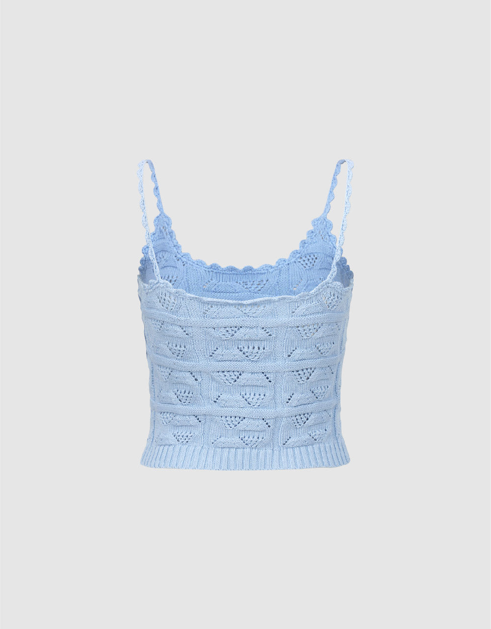 Crochet U Neck Knitted Cami Top