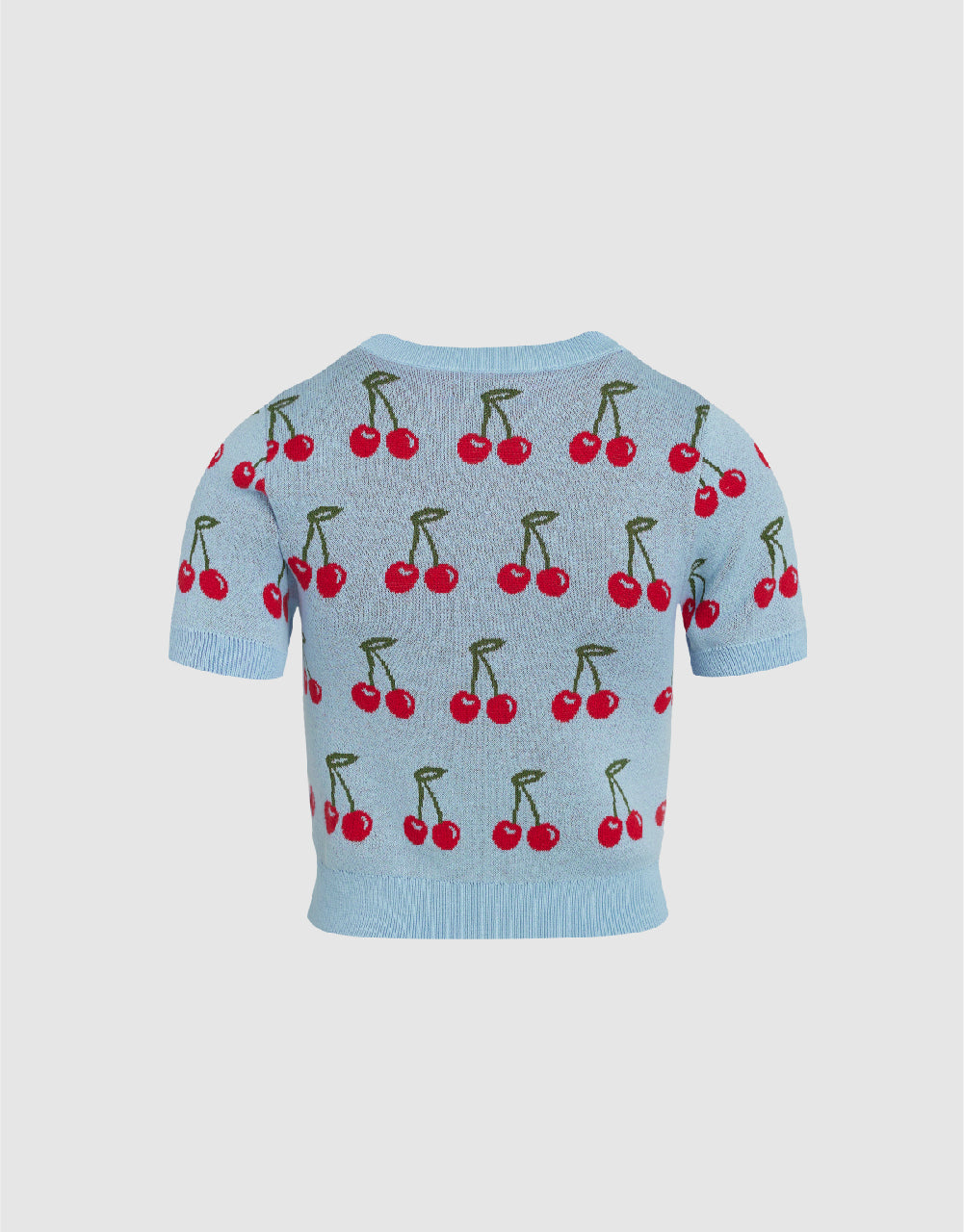 Cherry Crew Neck Knitted T-Shirt