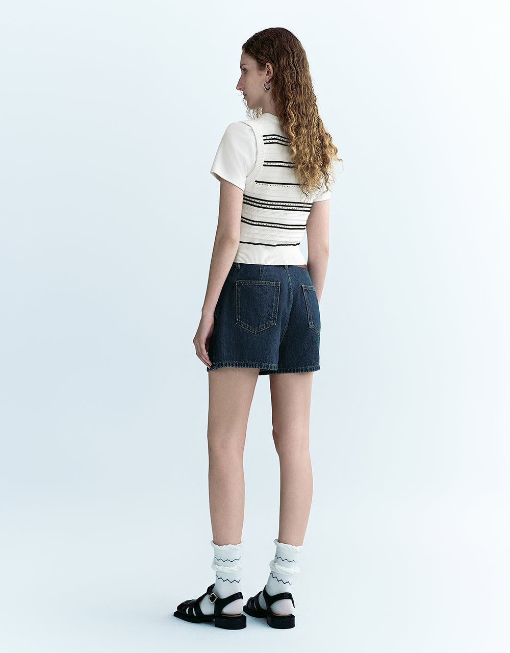 2 In 1 Striped Knitted T-Shirt