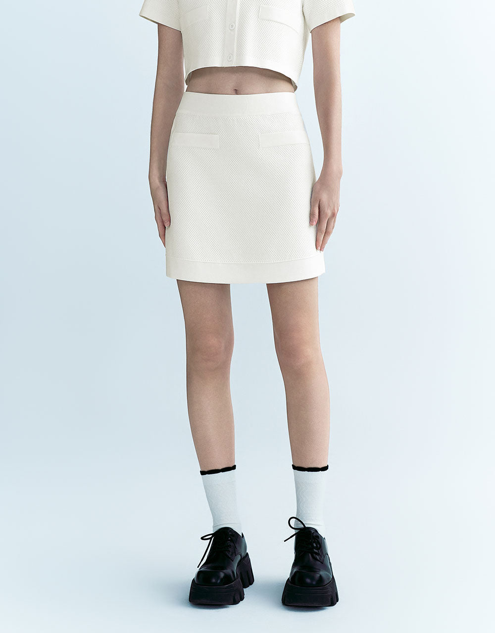 Mini Straight Knitted Skirt