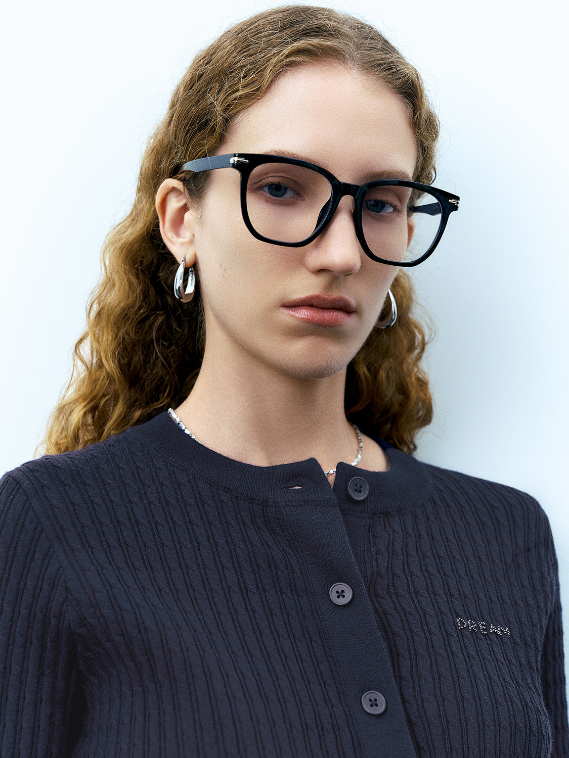 Crew Neck Knitted Cardigan