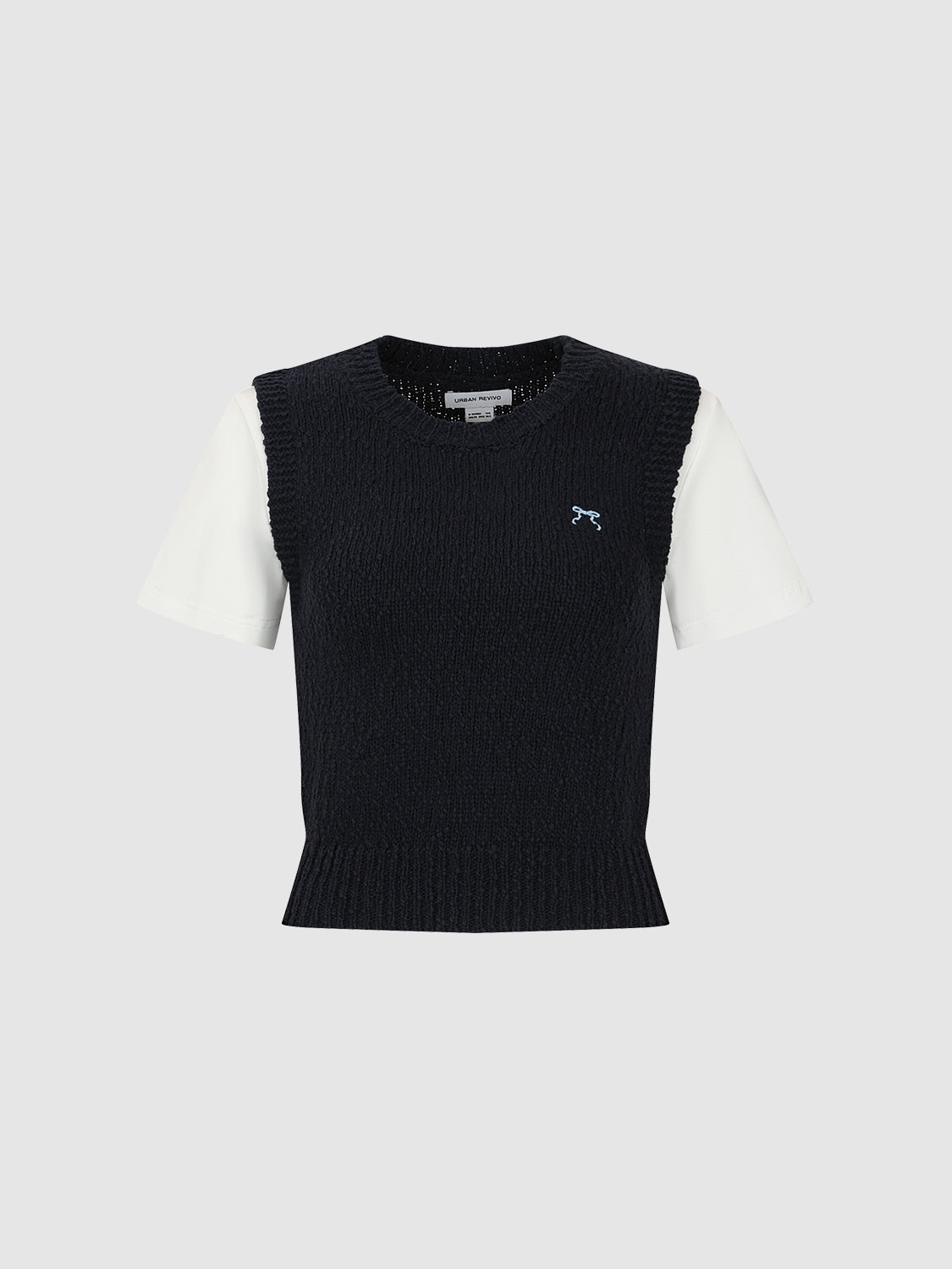 Crew Neck Skinny Knitted T-Shirt