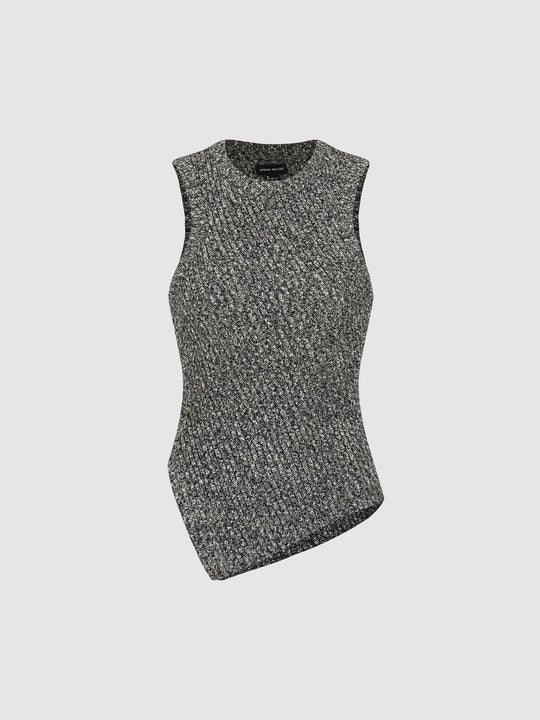 Textured Cotton Knit Vest