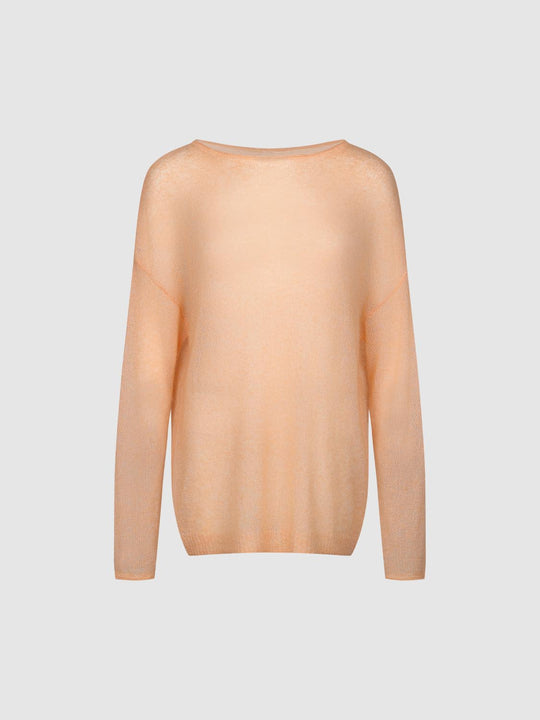 Ribbed Oversized Boat Neck Long Sleeve Wool Blend Sweater