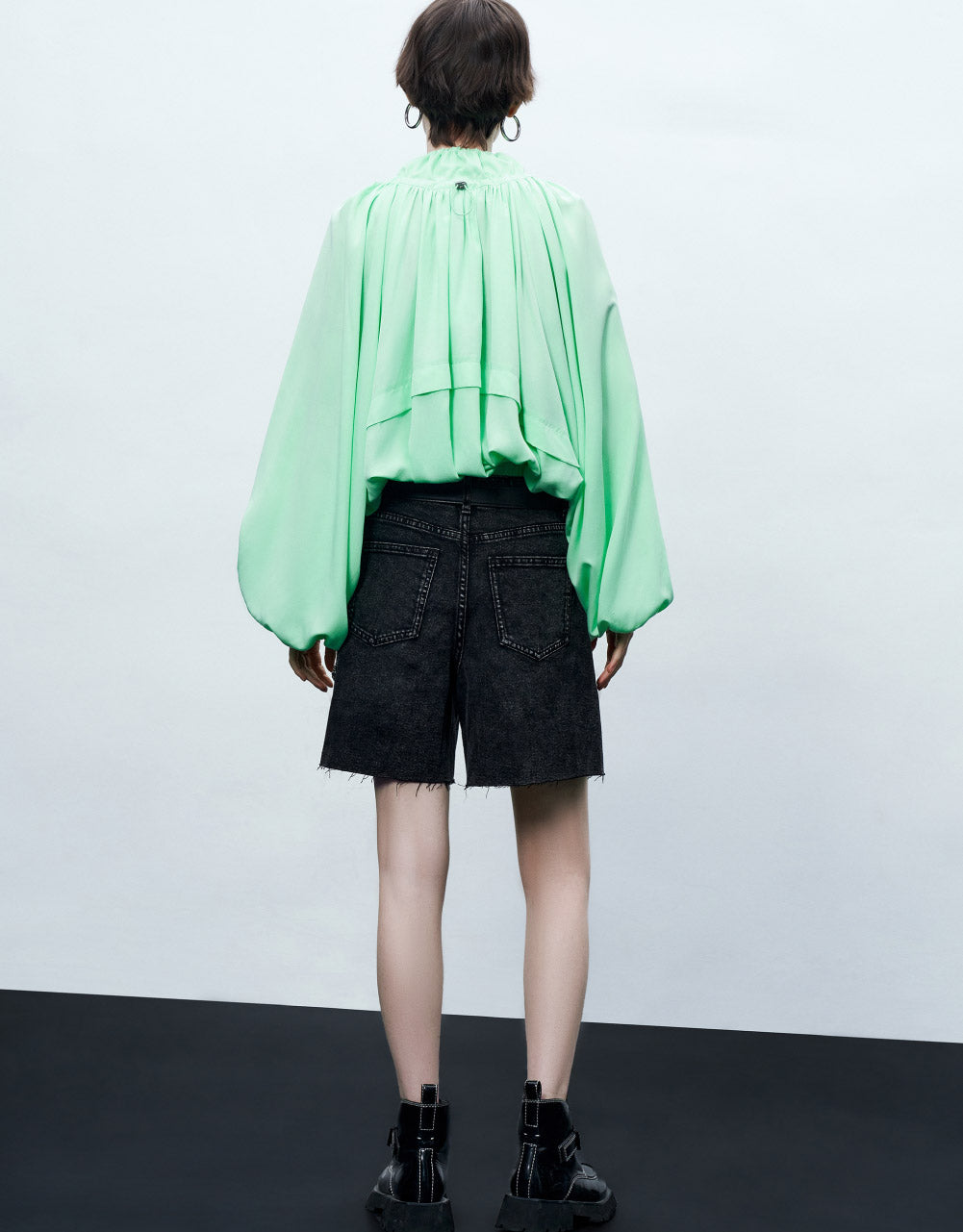 Zipper Front Balloon Jacket
