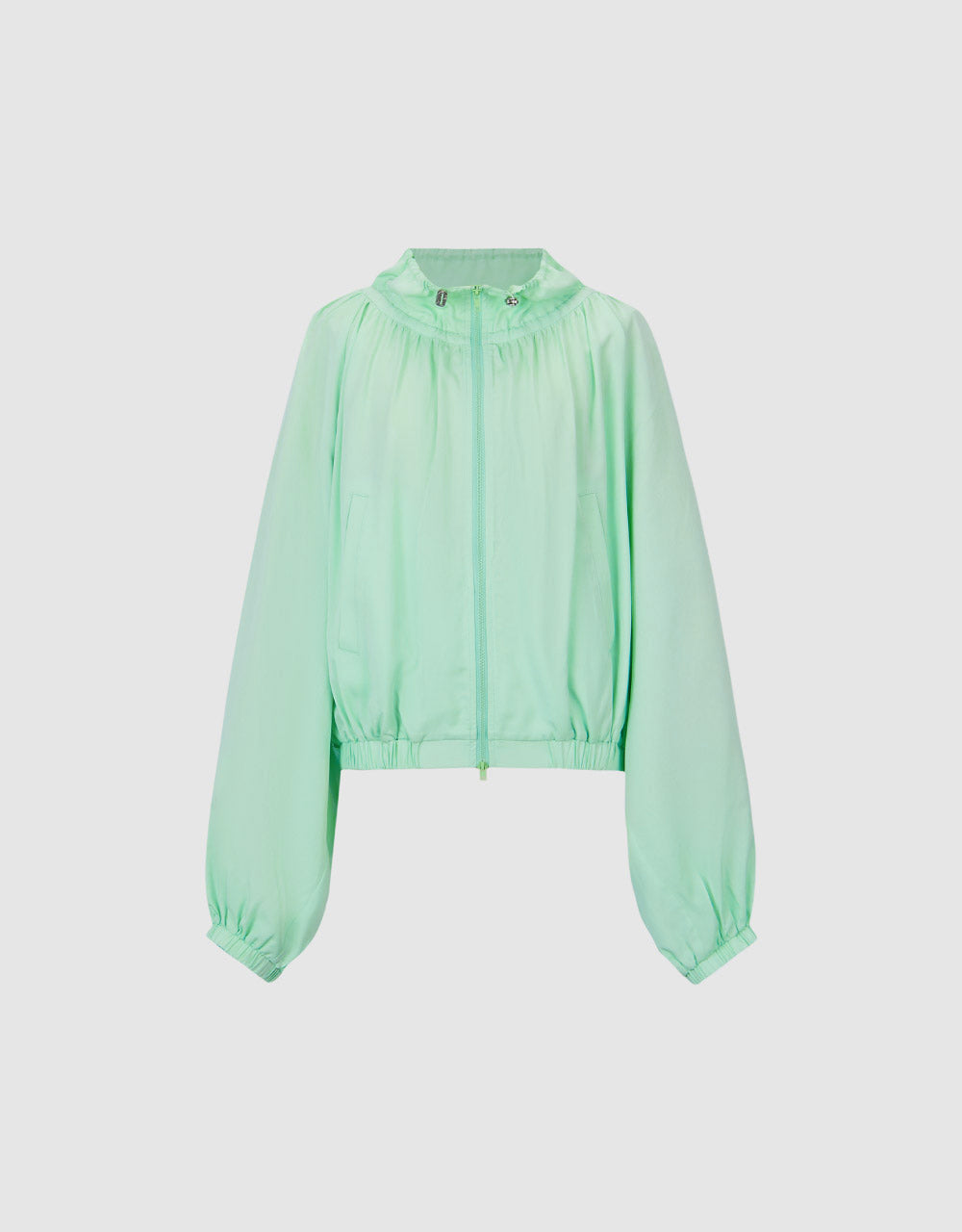 Zipper Front Balloon Jacket