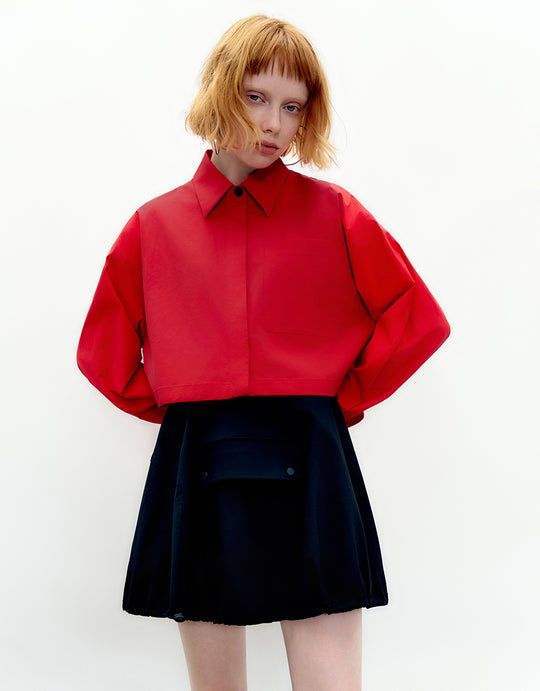 Cropped Straight Shirt