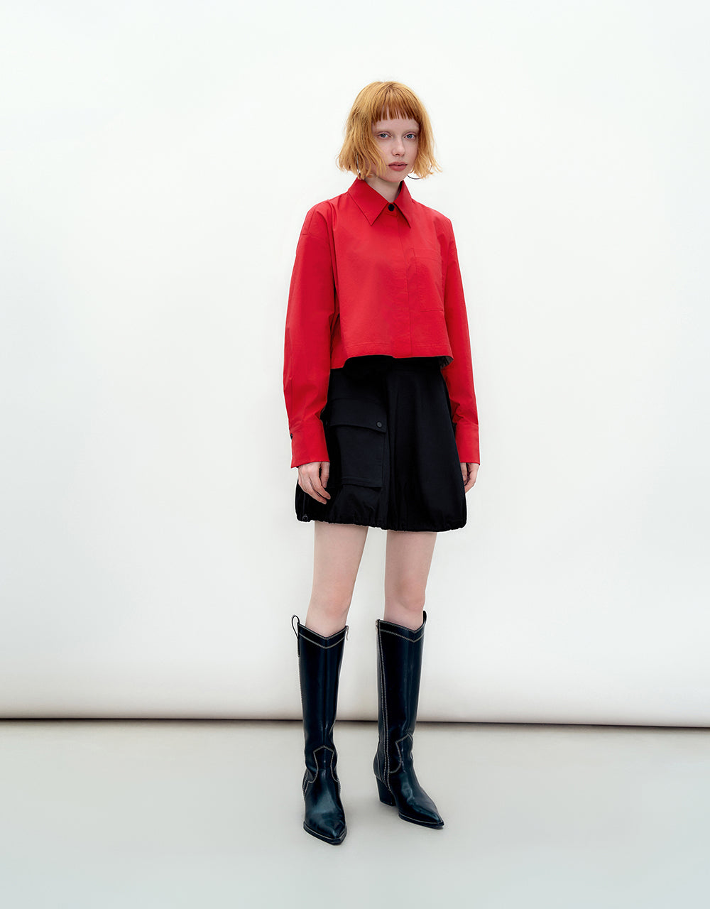 Cropped Straight Shirt