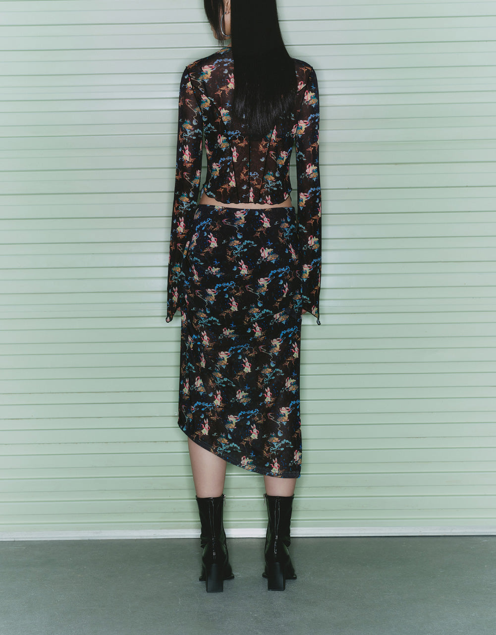 Floral Print Tie Front Shirt