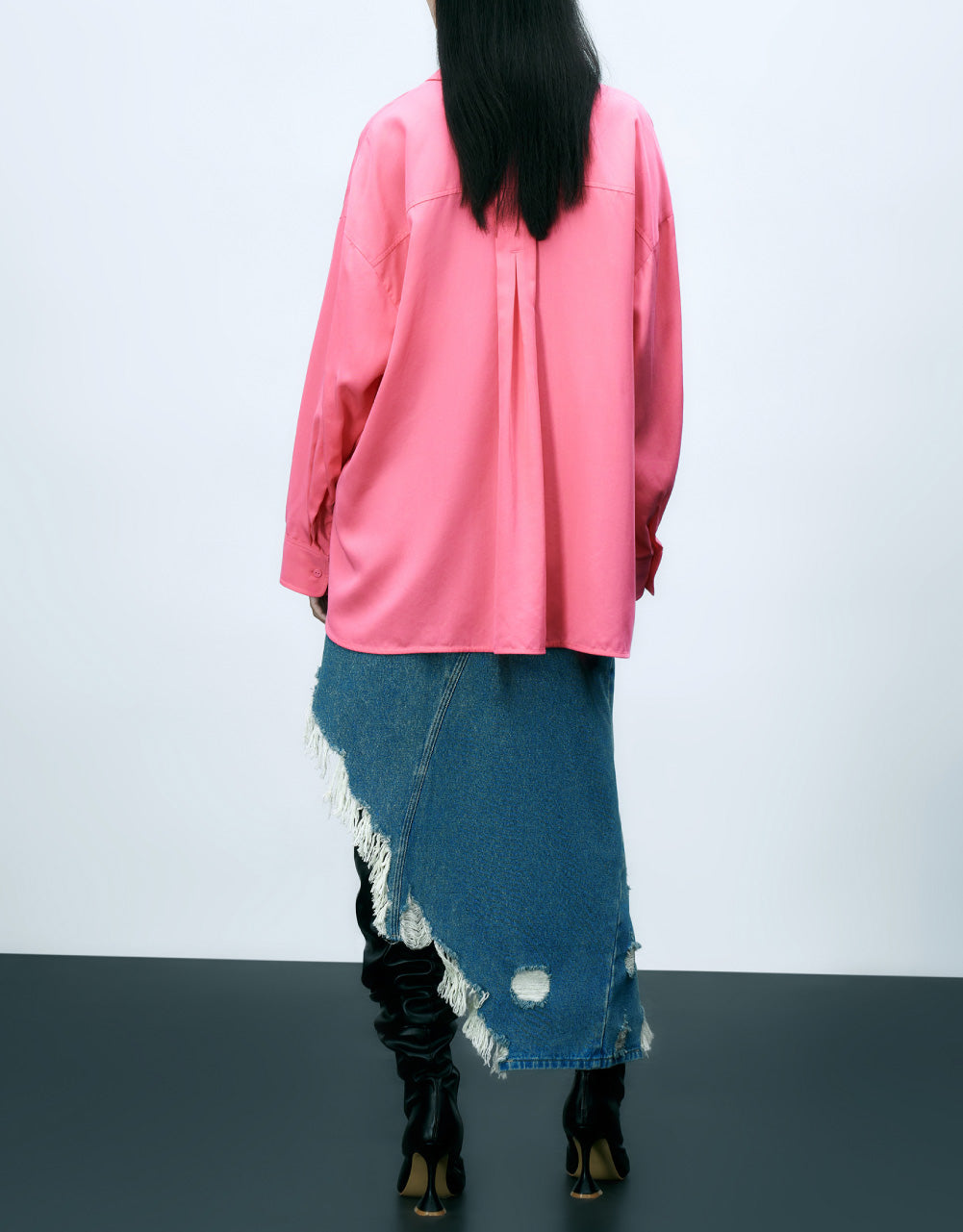 Raglan Sleeve Lapel Overhead Shirt