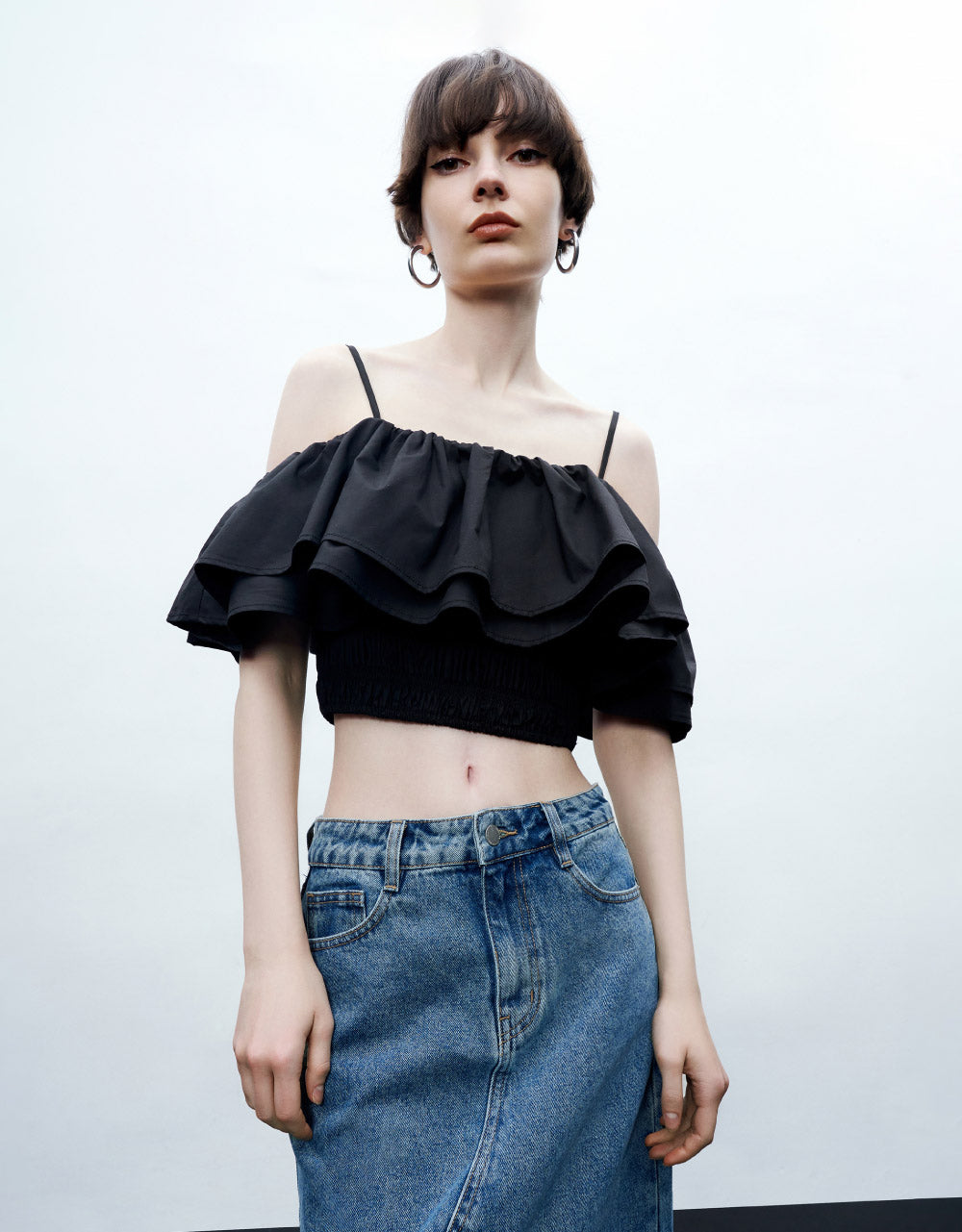 Off-Shoulder Ruffle Cami Top