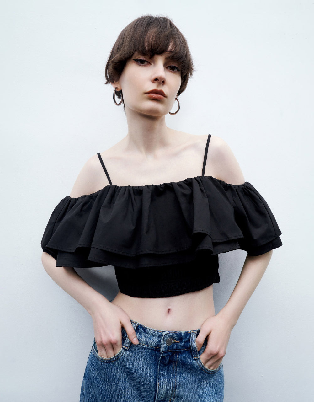 Off-Shoulder Ruffle Cami Top