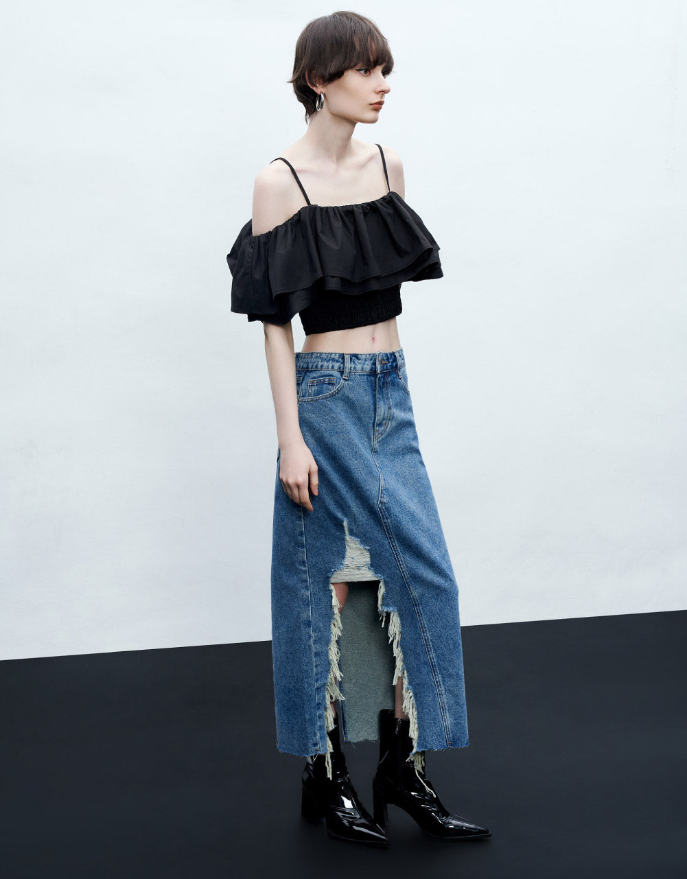 Off-Shoulder Ruffle Cami Top