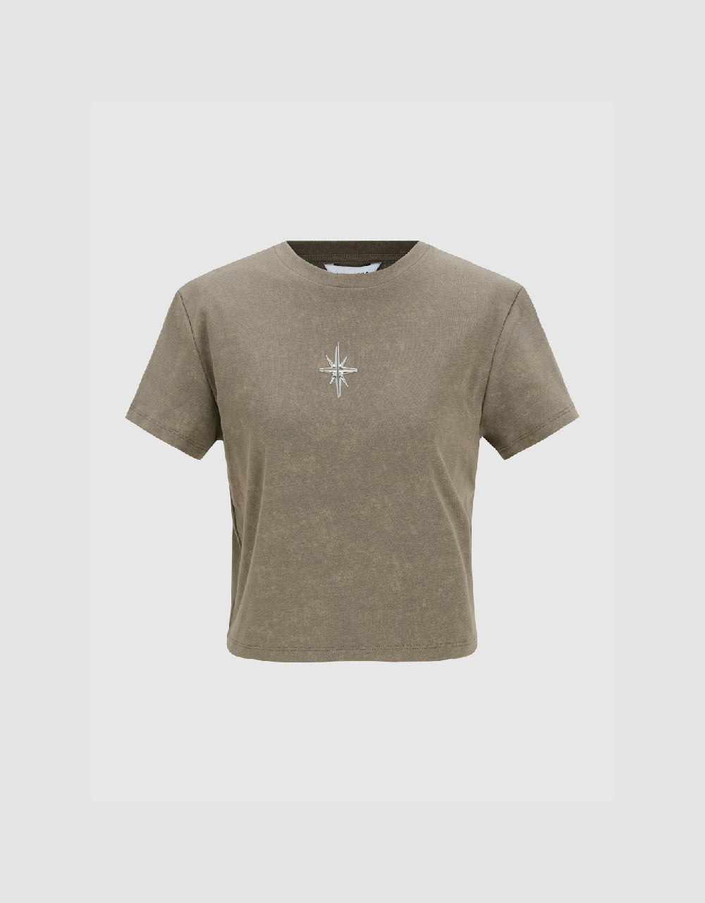 Hexagram Printed Crew Neck Skinny T-Shirt