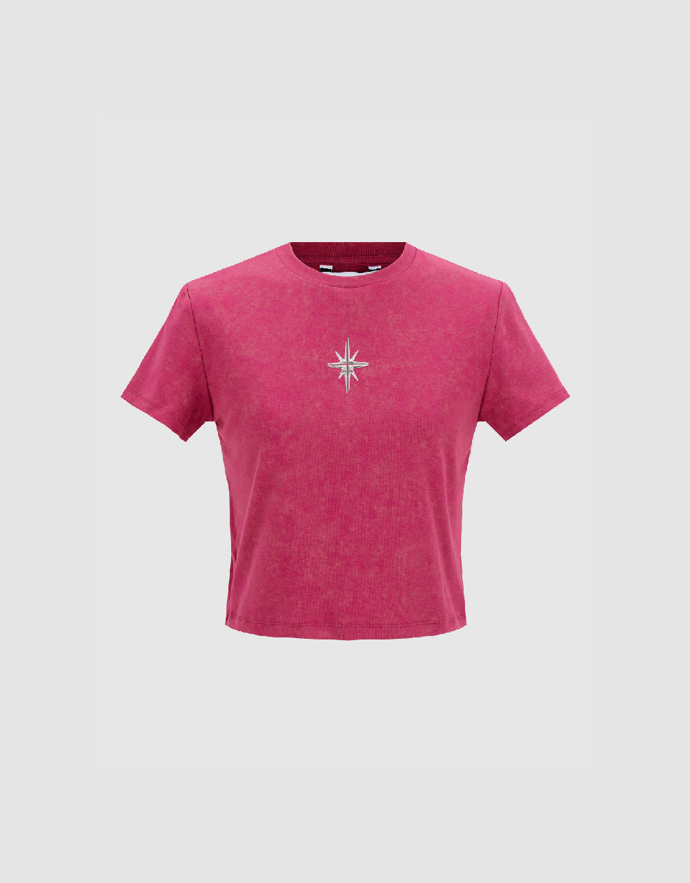 Hexagram Printed Crew Neck Skinny T-Shirt