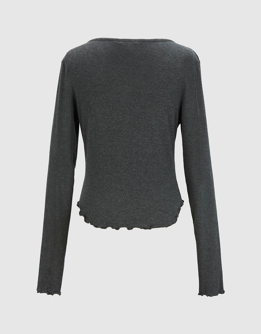 Square-Cut Collar Skinny T-Shirt